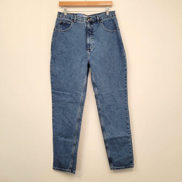 Bugle Boy Jeans Women's 12 Blue Denim Vintage 90s Rigid 100% Cotton High Rise - Picture 2 of 13